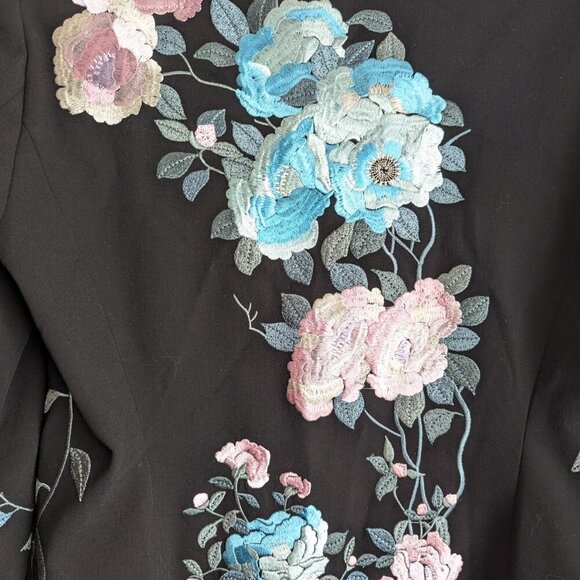 Nygard Collection Floral Embroidered Long Coat - Picture 10 of 10